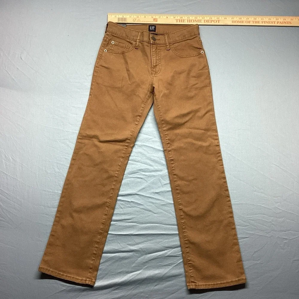 Boys Gap Denim Size 10 Regular Stretch Straight Khaki